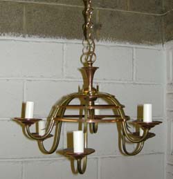 Small brass   and copper chandelier